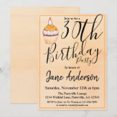 Sinaasappel Cupcake 30e verjaardag Kaart (Voorkant / Achterkant)
