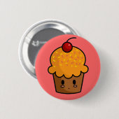 Sinaasappel Cupcake Button (Voorkant /achterkant)