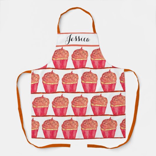 Sinaasappel Cupcake Voedseldessert Cakes Baker Cut Schort (Voorkant)