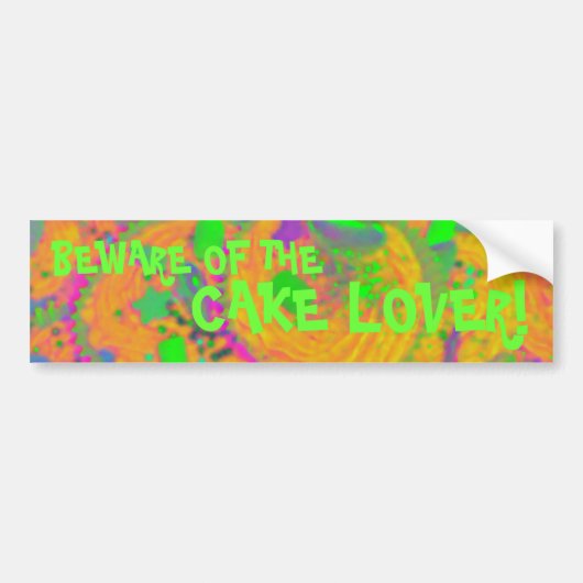 Sinaasappel Cupcakes 'cake lover' bumper sticker (Voorkant)