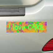 Sinaasappel Cupcakes "I love cake" bumpersticker (Op auto)