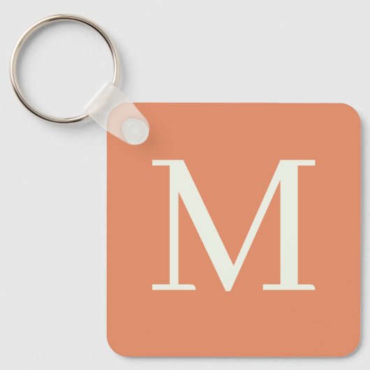 Sinaasappel Custom monogrammed Sleutelhanger (Voorkant)