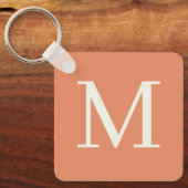 Sinaasappel Custom monogrammed Sleutelhanger (Voorkant)