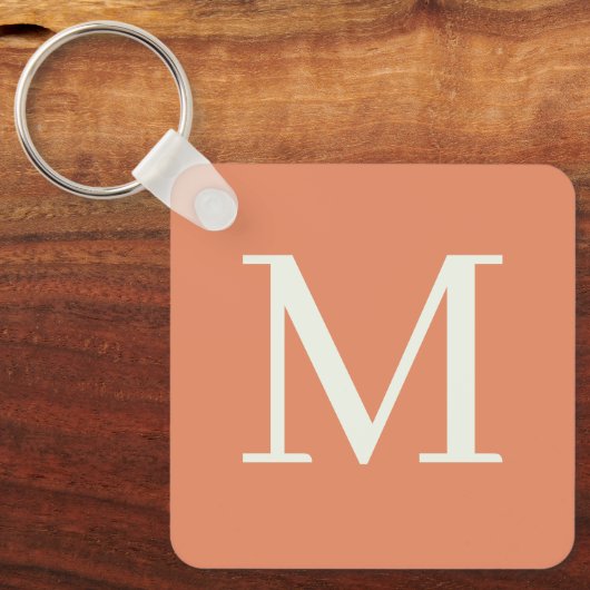 Sinaasappel Custom monogrammed Sleutelhanger (Voorkant)