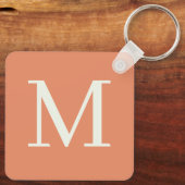 Sinaasappel Custom monogrammed Sleutelhanger (Achterkant)