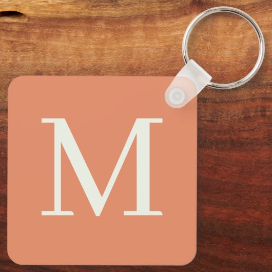 Sinaasappel Custom monogrammed Sleutelhanger (Achterkant)