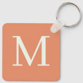 Sinaasappel Custom monogrammed Sleutelhanger (Achterkant)