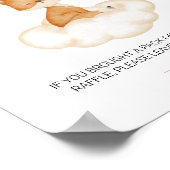 Sinaasappel Cute Fox Baby shower Diaper Raffle Pos Poster (Hoek)