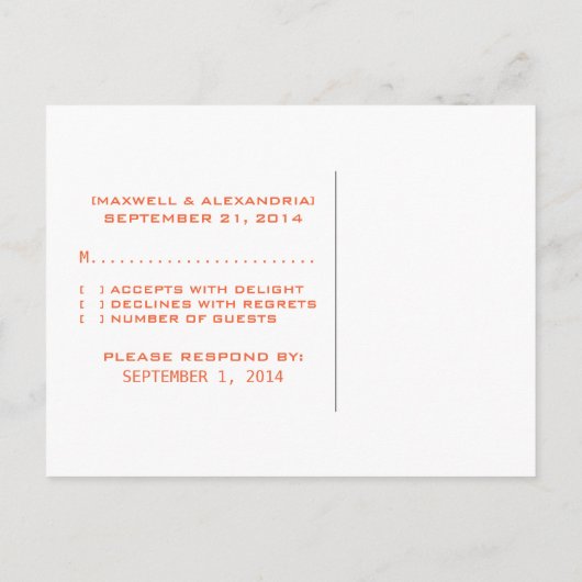 Sinaasappel D20-desktop gamer RSVP-Briefkaart Uitnodiging Briefkaart (Achterkant)