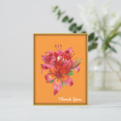 Sinaasappel dag Lily Bloed Briefkaart (Staand voorkant)