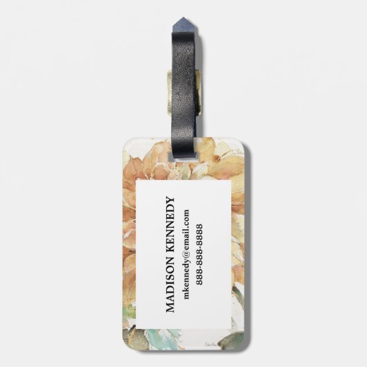 Sinaasappel Dahlia Bagagelabel (Achterkant verticaal)