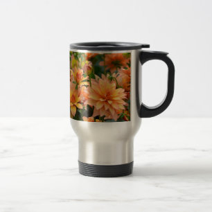 Sinaasappel dahlia bloementuin reisbeker