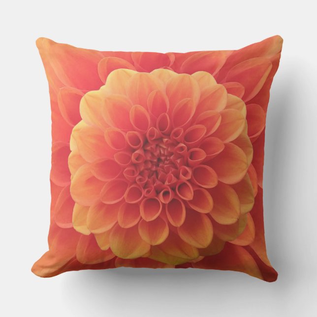 Sinaasappel Dahlia Buitenkussen (Voorkant)