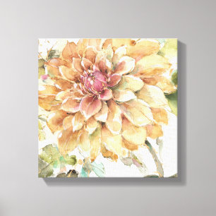 Sinaasappel Dahlia Canvas Afdruk