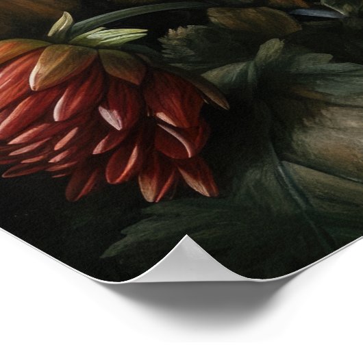 Sinaasappel Dahlia Flowers Art Print Poster (Hoek)