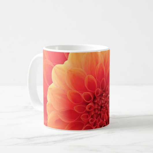 Sinaasappel Dahlia Koffiemok (Voorkant links)