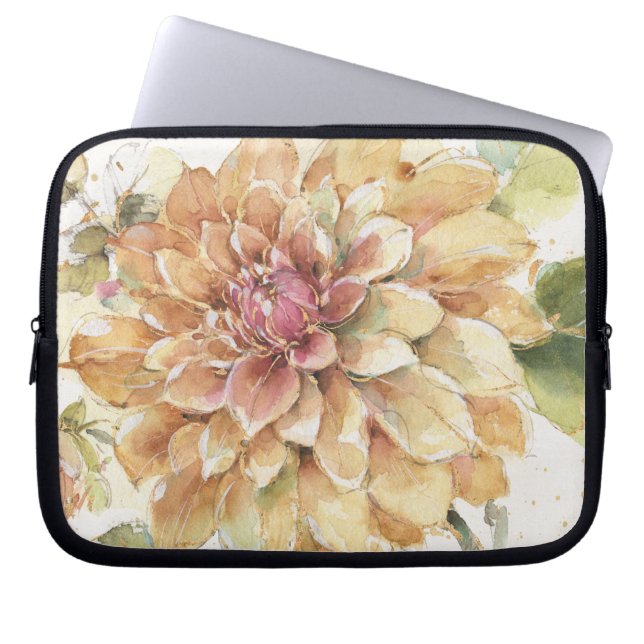Sinaasappel Dahlia Laptop Sleeve (Voorkant)