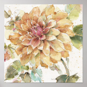 Sinaasappel Dahlia Poster