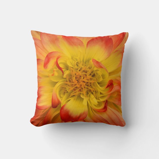 Sinaasappel Dahlia Sierkussen (Voorkant)