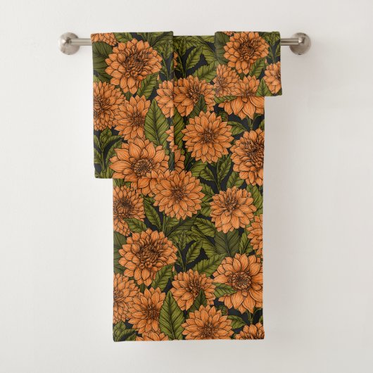 Sinaasappel Dahlia tuin Bad Handdoek (Insitu)