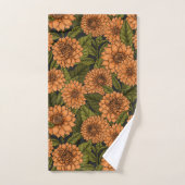 Sinaasappel Dahlia tuin Bad Handdoek (Handdoek)