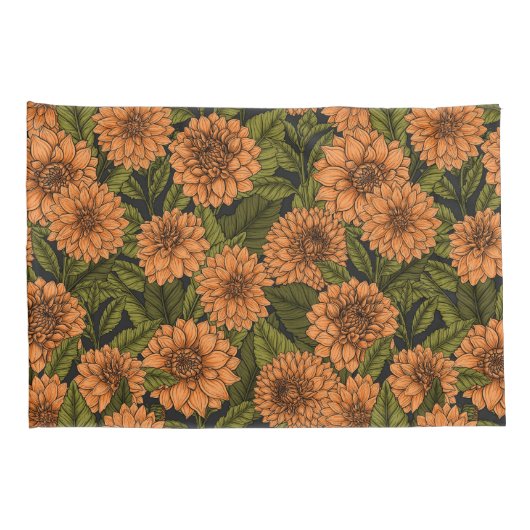 Sinaasappel Dahlia tuin Kussensloop (Achterkant-Rechts)