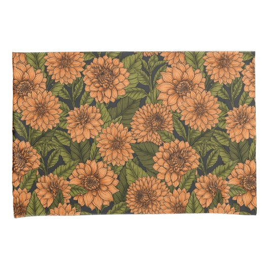 Sinaasappel Dahlia tuin Kussensloop (Voorkant-Rechts)