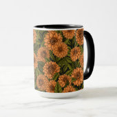 Sinaasappel Dahlia tuin Mok (Voorkant rechts)