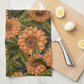 Sinaasappel Dahlia tuin Theedoek (Quarter Fold)