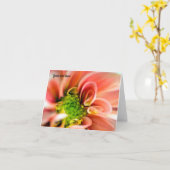 Sinaasappel Dahlia Wenskaart Kaart (Gele Bloem)