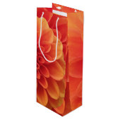 Sinaasappel Dahlia Wijn Cadeautas (Voorkant Gekanteld)