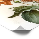 Sinaasappel Dahlias Bloemenkunst Print Poster (Hoek)