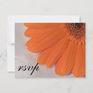 Sinaasappel Daisy and White Satin Wedding RSVP Kaa Kaartje