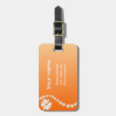 Sinaasappel Daisy Bagagelabel (Voorkant verticaal)