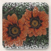 Sinaasappel Daisy Balls Onderzetters (Voorkant)