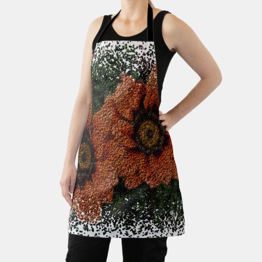 Sinaasappel Daisy Balls Schort (Insitu)