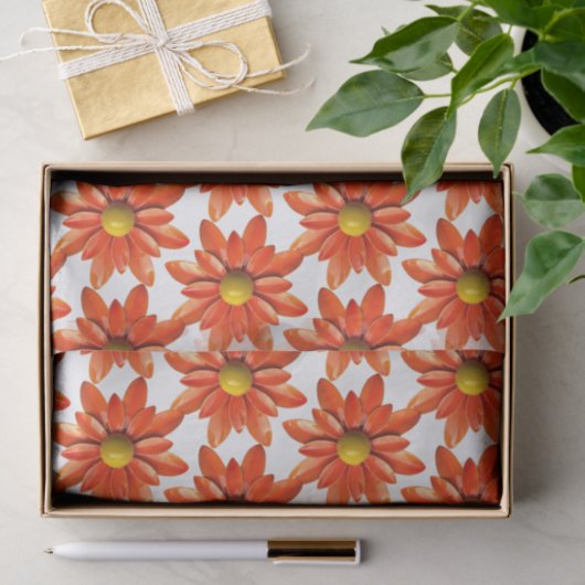 Sinaasappel Daisy Bloem - Lente Zomer Bruiloft Bad Tissuepapier (Geschenk)