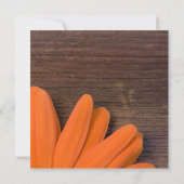 Sinaasappel Daisy en Barn Wood Couples Wedding Sho Kaart (Achterkant)