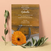 Sinaasappel Daisy en Hoefijzer Land Vrijgezellenfe Kaart