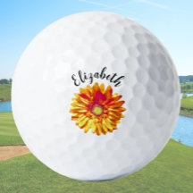  sinaasappel Daisy Flower Custom Name Dames