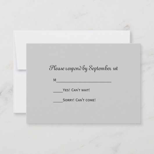 Sinaasappel Daisy in Vase Wedding RSVP Response Ka (Achterkant)