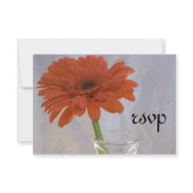 Sinaasappel Daisy in Vase Wedding RSVP Response Ka