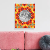 Sinaasappel Daisy Lijst Creëer Uw eigen foto Canvas Afdruk (Insitu (Woonkamer))