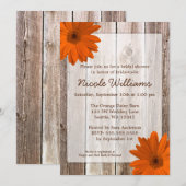 Sinaasappel Daisy Rustic Barn Wood Vrijgezellenfee Kaart (Voorkant / Achterkant)