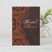 sinaasappel Damask Western  Vrijgezellenfeest Kaart (Staand voorkant)