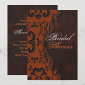 sinaasappel Damask Western  Vrijgezellenfeest Kaart (Voorkant / Achterkant)