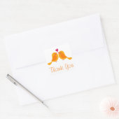 Sinaasappel Dank u Lovebirds Trouwstickers / Seal Vierkante Sticker (Envelop)