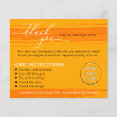 Sinaasappel Dank u Wassen Tips Zorg Instructie Flyer (Voorkant)