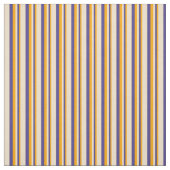 Sinaasappel, Dark Slate Blue & Tan Stripes Stof (Swatch)