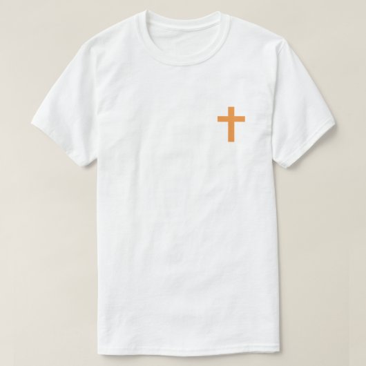 Sinaasappel dat ik geloof in Jezus T-shirt (Design voorkant)